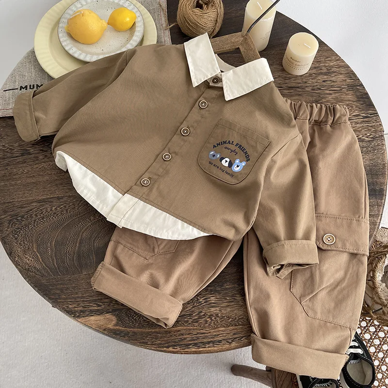 

New Autumn Baby Clothes Suit Children Long Sleeved Shirt Pants 2Pcs/Sets Kids Boys Clothing Infant Costume Toddler Tracksuits