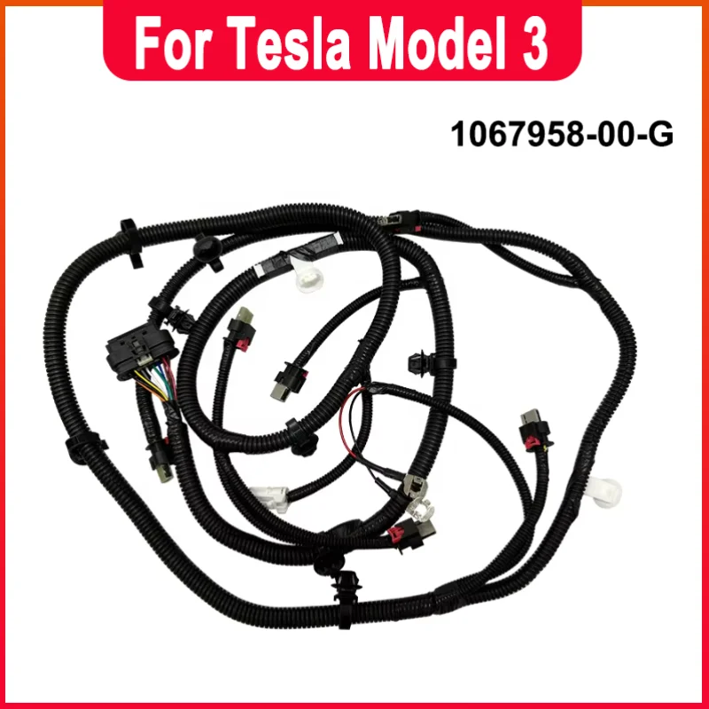 1067958-00-G Front Bumper Parking Sensor Wiring Harness Fog Light Radar Wire Plug For Tesla Model 3 1067958 Replace Accessories