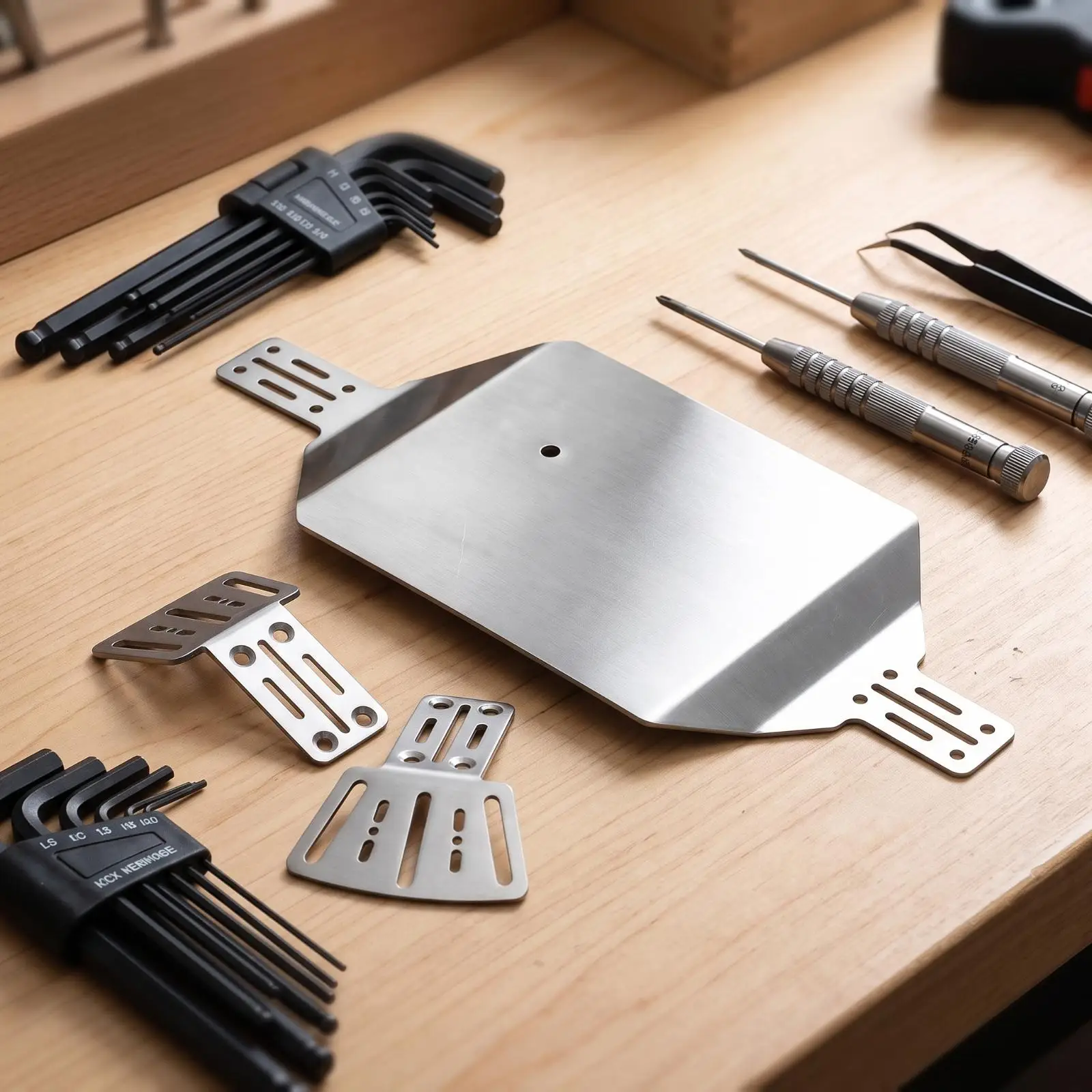 RC Chassis Guard Plate Brushed Chassis Guard Plate with Brackets Sleek