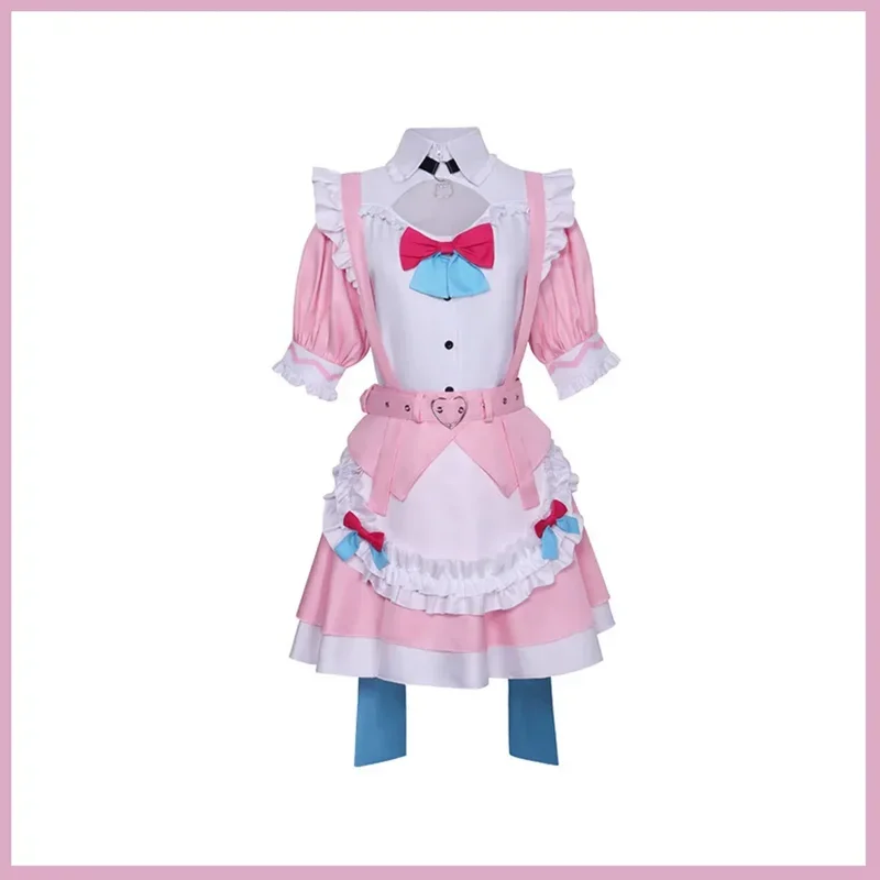 Fc6anime virtuale YouTubers Ber Yuuki sauna costume cosplay vtuber rosa cameriera vestito Lolita gonna donna carino kawaii festa di compleanno