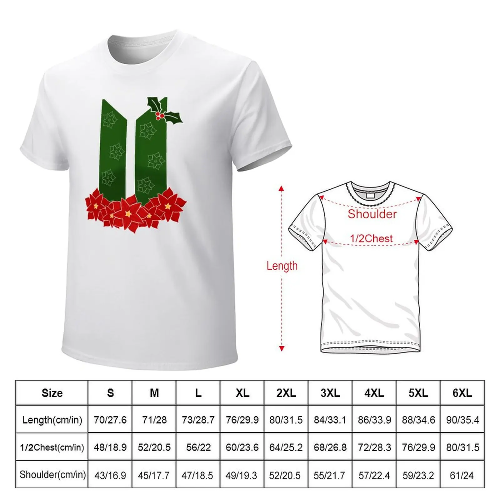 Holiday- Poinsettia T-Shirt cute tops customs design your own mens tall t shirts