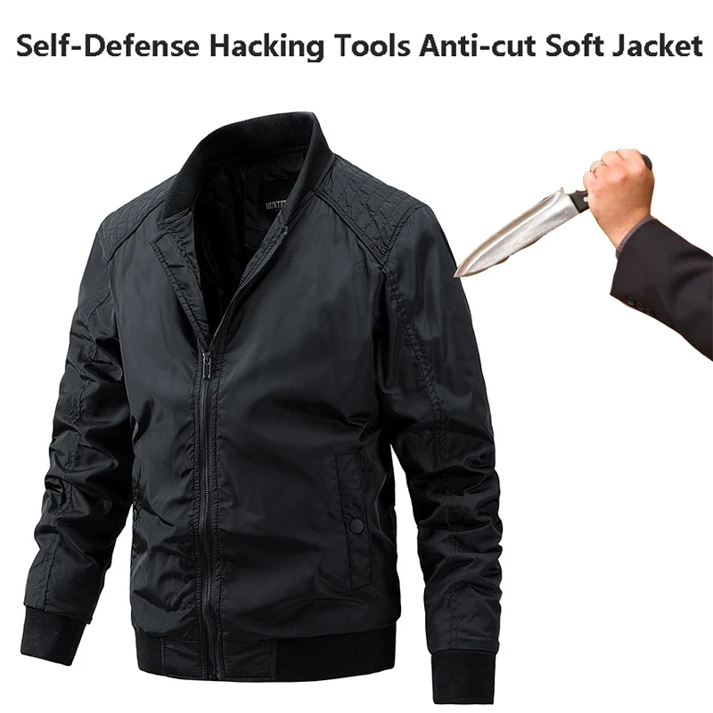 Military Tactical Self-Defense Anti-Stab Anti-Slashing Casual Jacket Invisible Flexible Anti-Hacking Fbi Swat Safety Clothing5XL