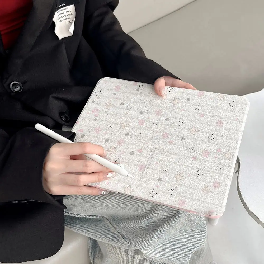 Korean Cute Stars Tablet Case For iPad pro 10/11/2020/6th/7th /8th /Air 3rd/Air 4th/9th gen/Air 5th Gen 2022/Air Mirror Cover