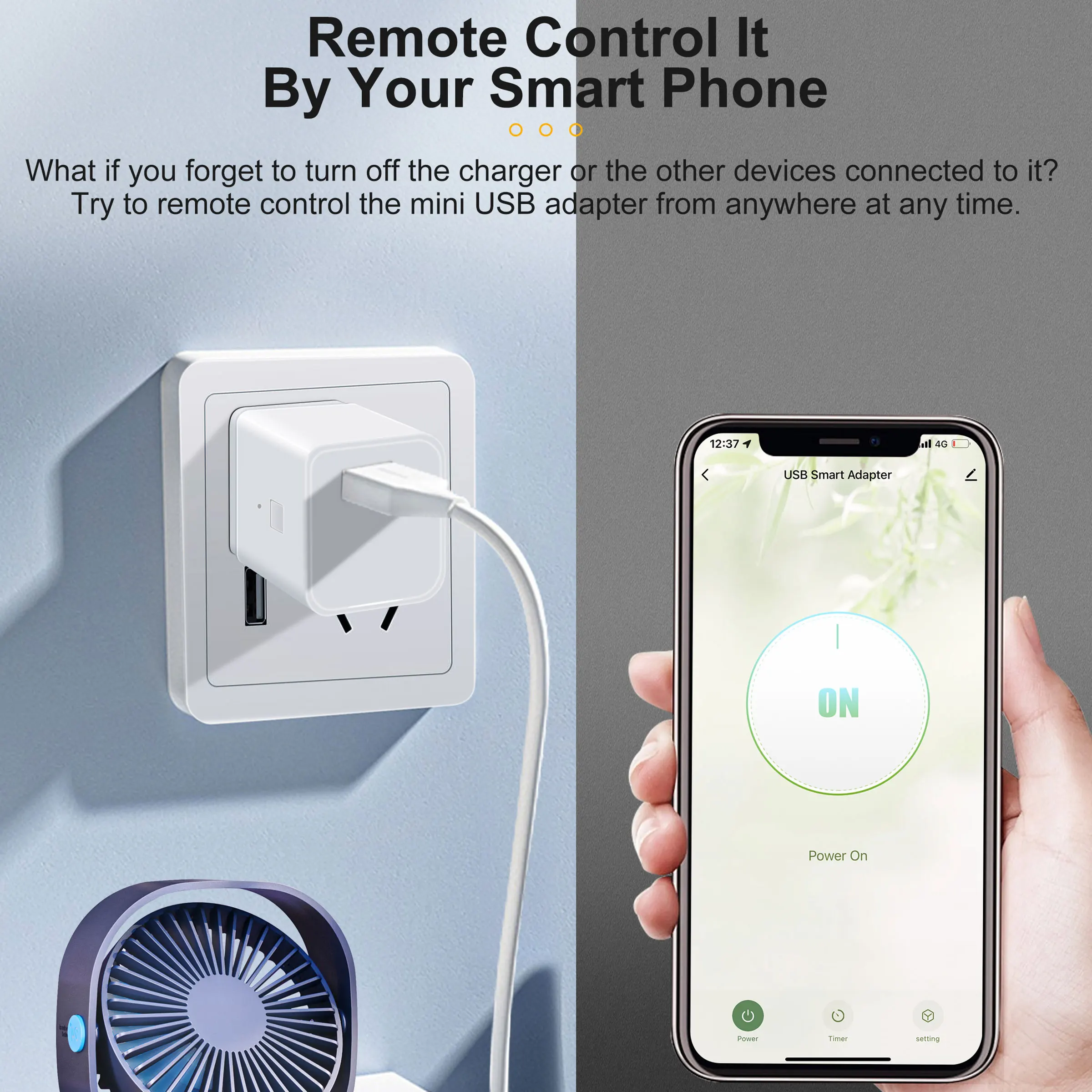 Tuya Smart Micro USB Adaptor Switch 5V WiFi Mini USB Power Adaptor Compatible with Alexa Google Home Assistant No Hub Required