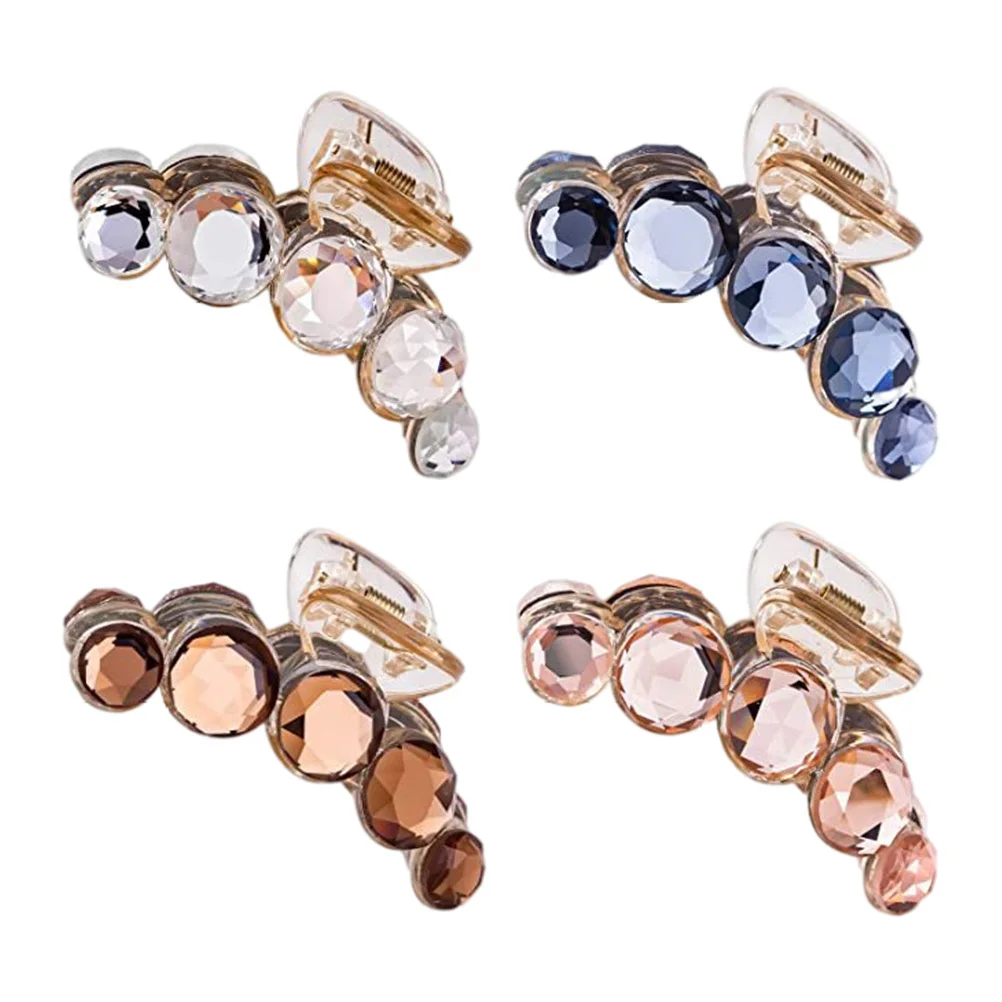 

4 шт. заколки-клипсы с кристаллами и стразами в японском и корейском стиле для женщин и девушек, изящные заколки для волос, декоративные аксессуары для головы
