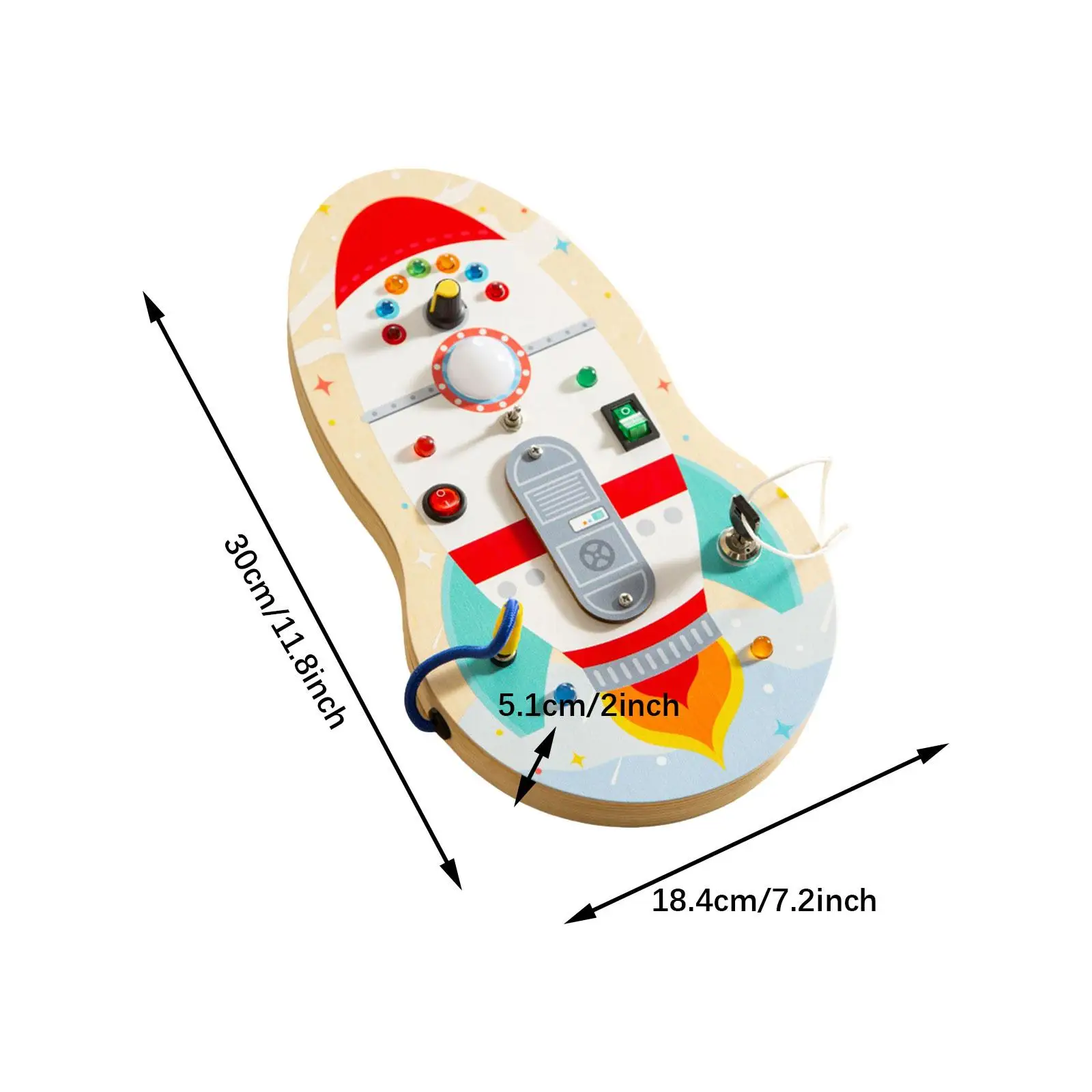 Mainan sensor mainan Montessori Switch Busy papan sibuk dengan saklar lampu LED