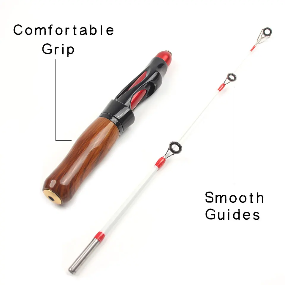 صنارة صيد الجليد المحمولة خفيفة الوزن من ألياف الكربون - عمود صيد خارجي مستجيج لسطح الجليد في الشتاء #4