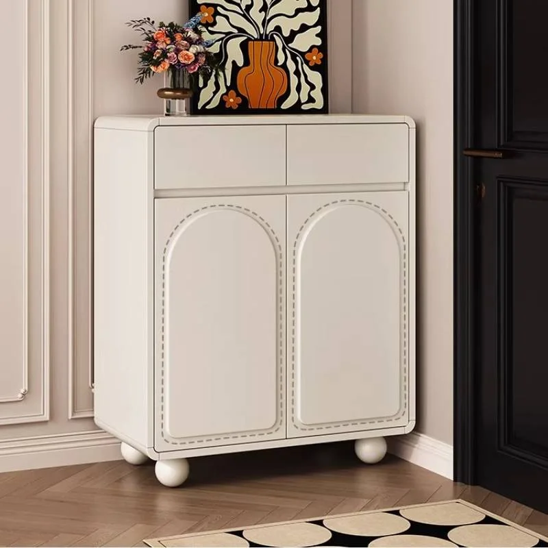 Modern Nordic Drawers Shoe Cabinet Wood Cream Corner Entryway Storage Shoe Cabinet Living Room Salon Szafka Na Buty Furniture