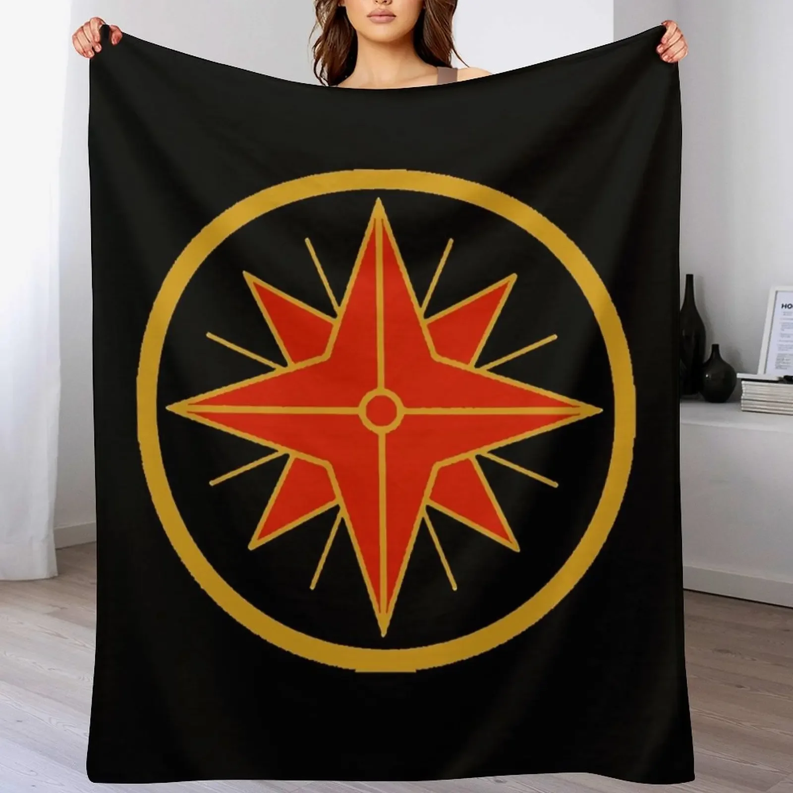 

Red & Gold Fanorian Star Throw Blanket warm for winter Extra Large Throw Decorative Sofas Blankets