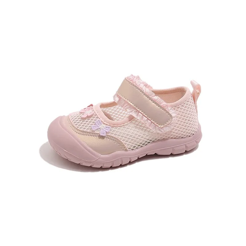 

Kids Sneakers 2026summer New Breathable Mesh Tennis Female Sweet Princess Shoe Soft Sole Casual Kids Shoe Versatile Girl Sandals