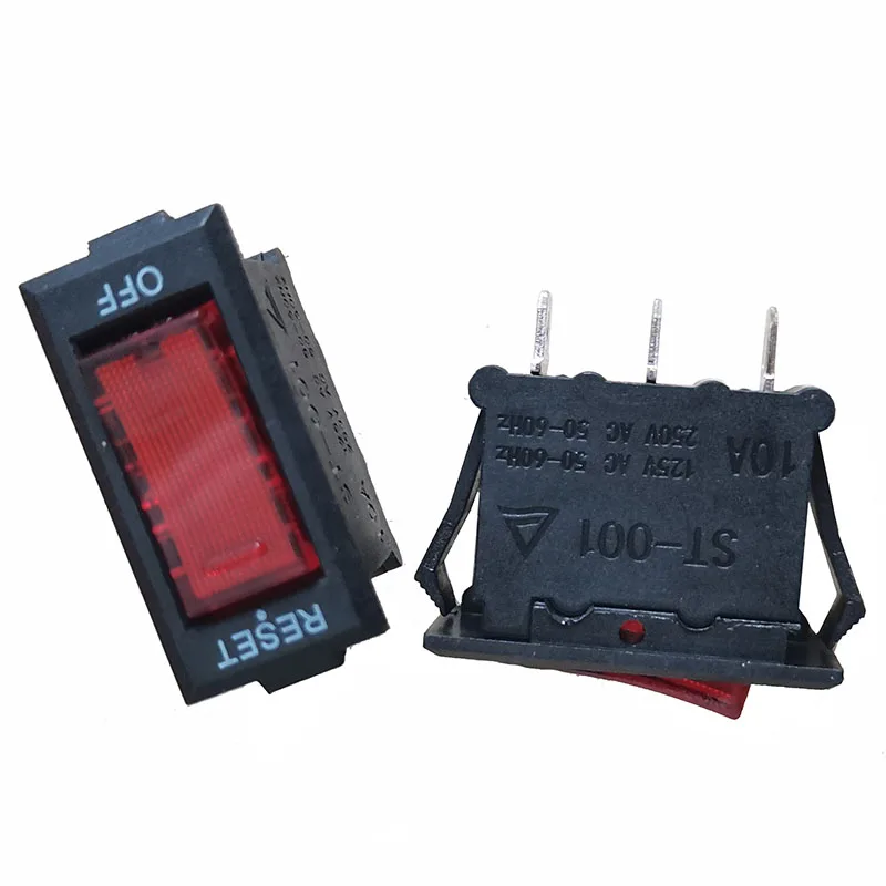 Overload protection switch -10A ship type switch KCD3 10A250V Three pin two gear ST-001