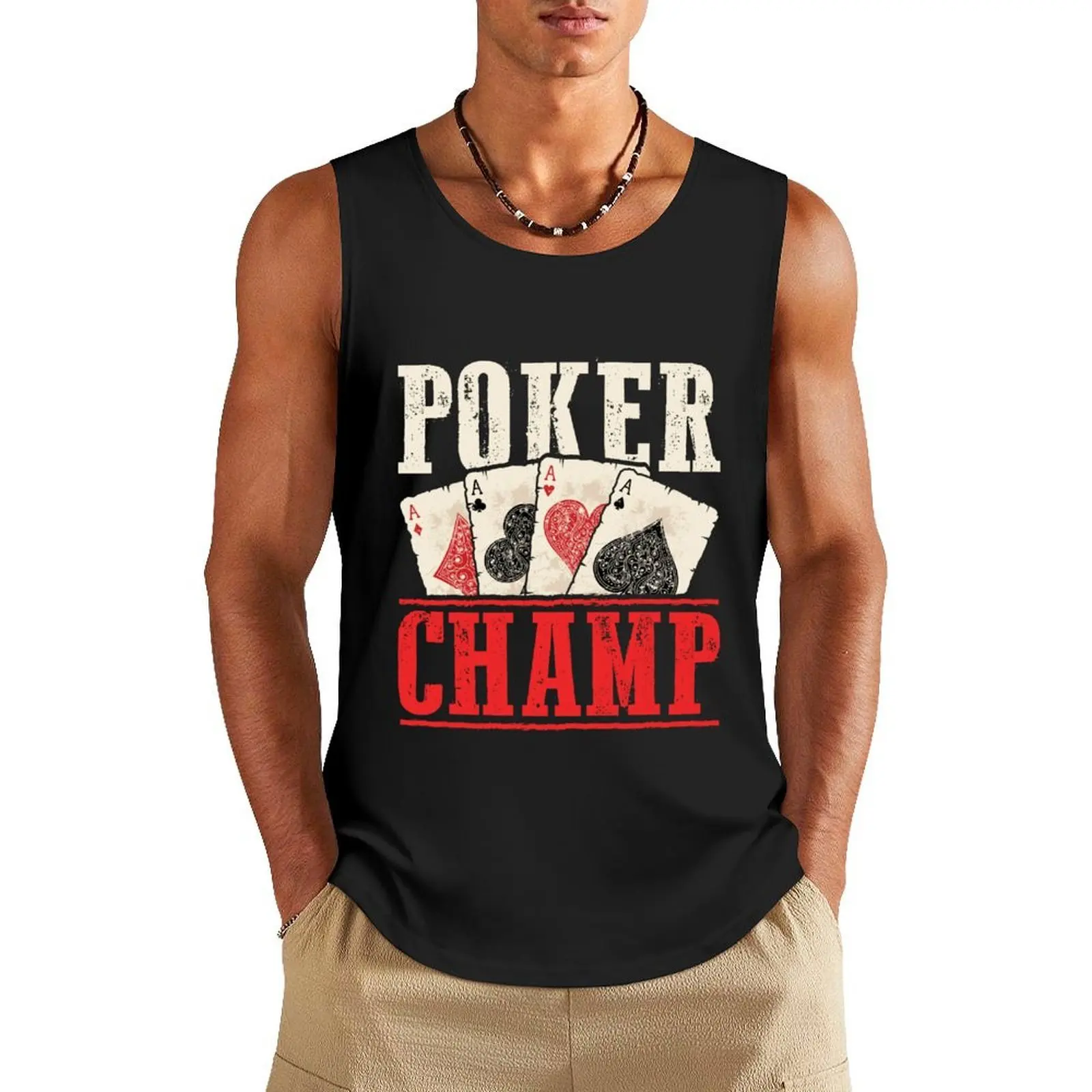 

Poker Champ Tournament Gambling Gambler Tank Top T-shirt for fitness sleeveless shirts sports vest