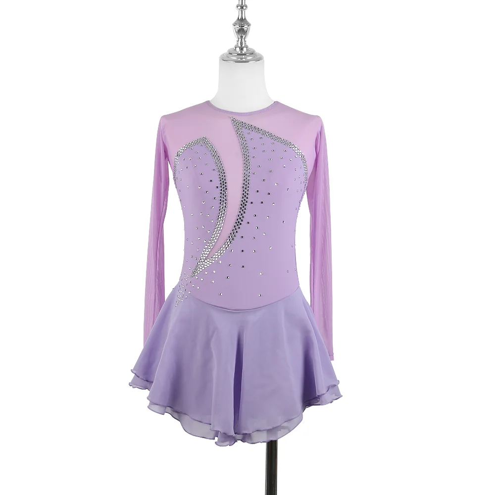 ZAGITOVA robe de patinage artistique femmes fille jupe de patinage sur glace couleur menthe Costume de gymnastique jupe en maille