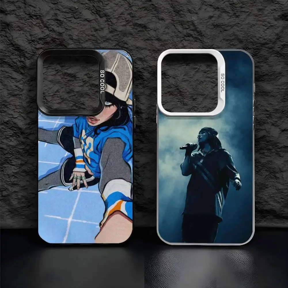 B-Billie B-BLUE Eilish singer  Phone Case For IPhone 16 17 15 14 12 13 Pro Max Black Color Shockproof Cover