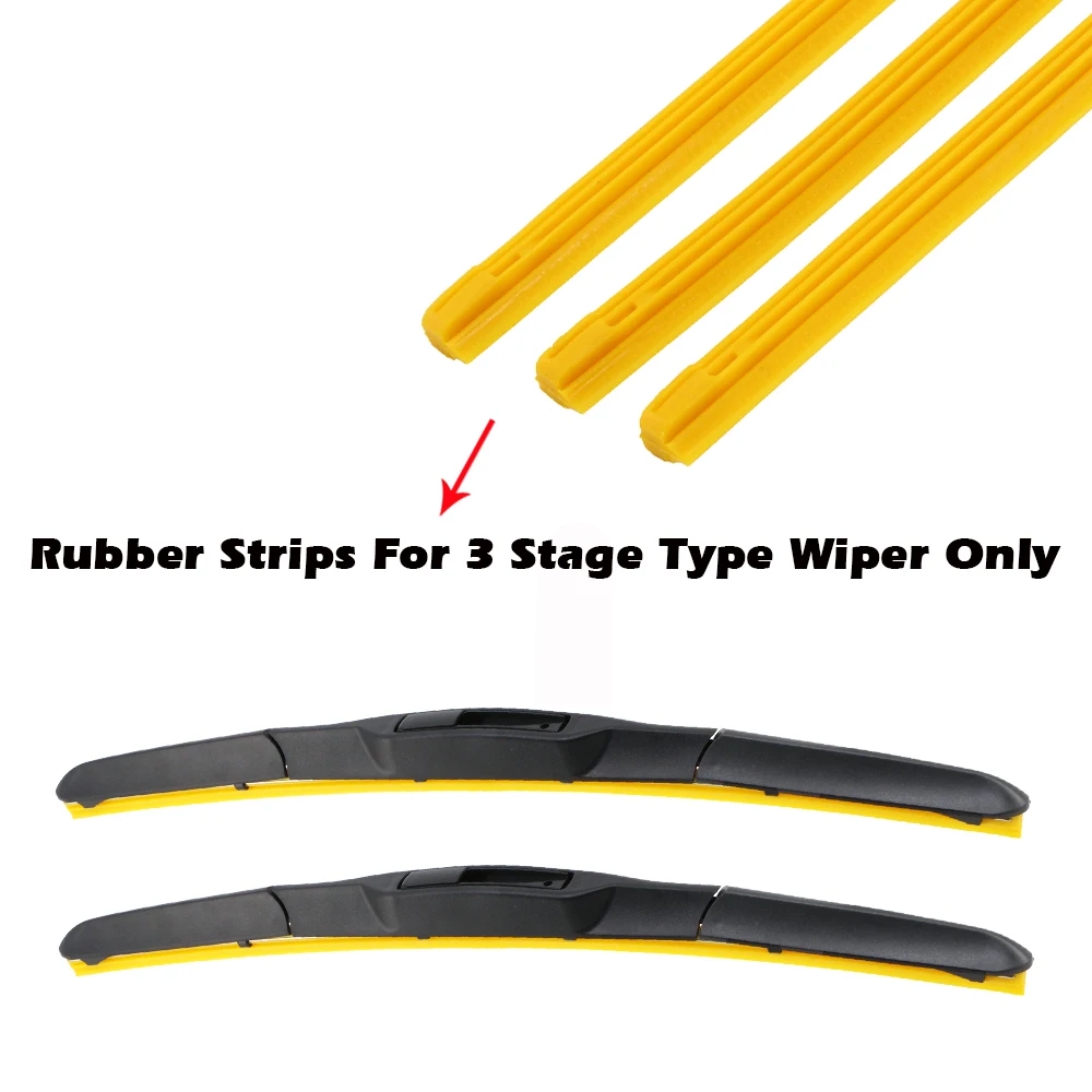 2pcs Car Windscreen Wiper Blade Insert yellow silica gel Strip (Refill) 8mm 14\