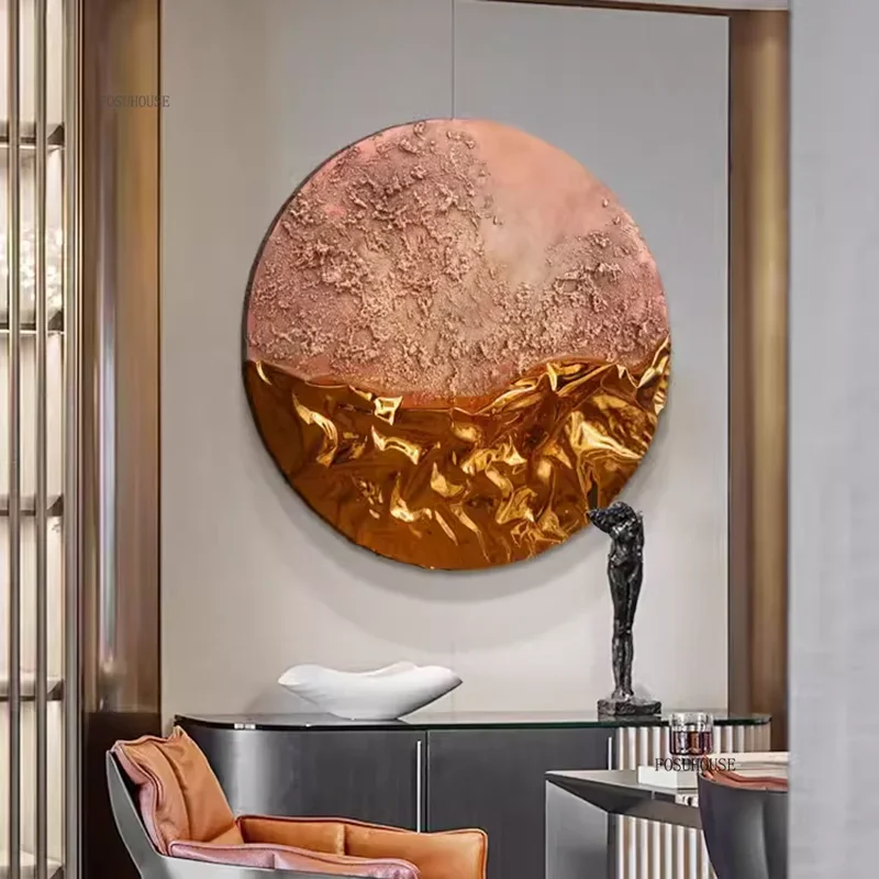 #Modern Minimalist 3D Decorative Painting Home Round Decorative Hangings for Living Room Creative Sofa Background Wall Decoratio