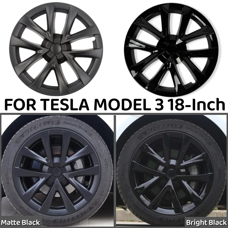 

4PCS Hub Caps 18-Inch Hubcap Performance Replacement Wheel Cap Automobile Full Rim Cover for Tesla Model 3 2018-2023 Accessories