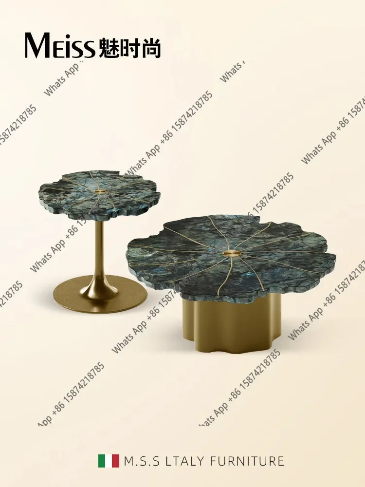 X25 Designer Large Flat-floor Villa, Natural Luxury Stone Coffee Table, High-end Italian Light Luxury Set Table