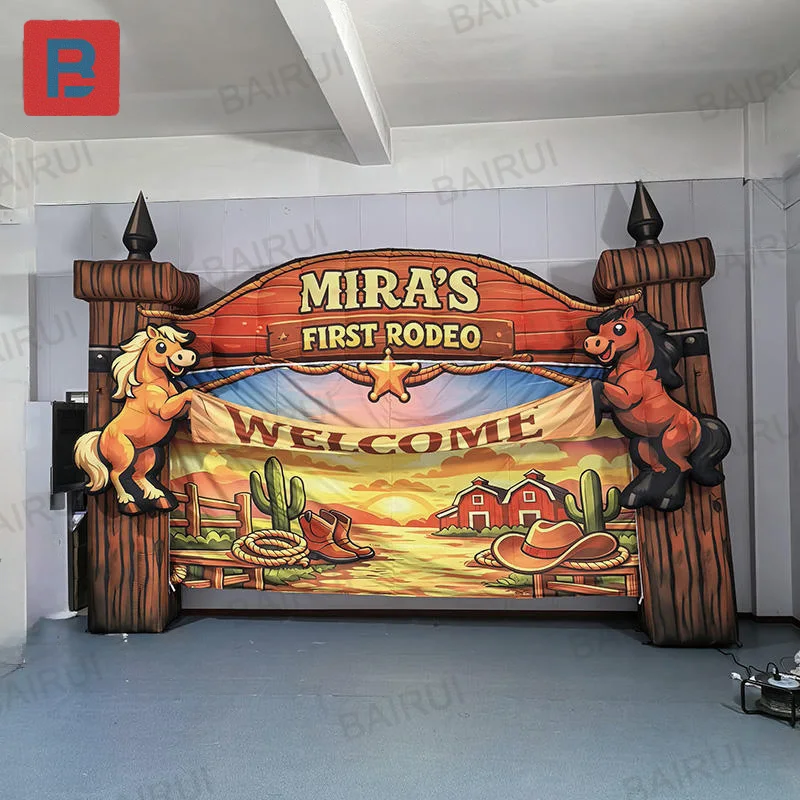 Inflatable welcome arch, customizable logo, themed inflatable entrance, suitable for birthday party decoration