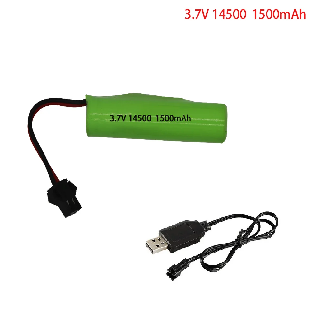 3.7V 1500mah  14500 Battery and charger For C2 D828 RC Stunt Dump Car Toy Accessory 3.7V 14500 Li-ion battery with SM-2P Plug