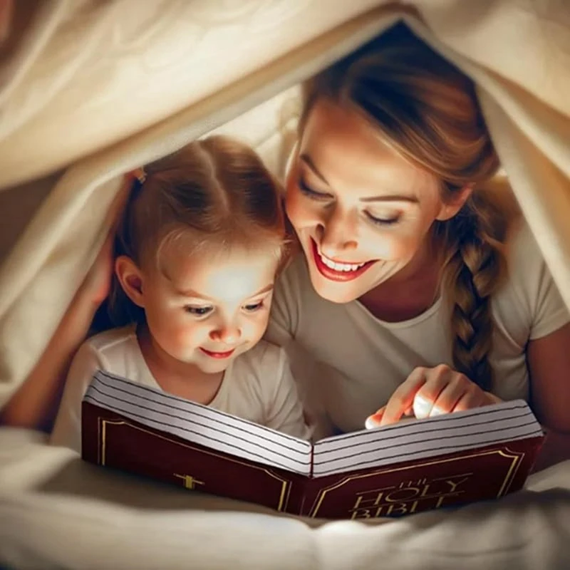 AS63-Cozy Faith Bible Pillow - Plush Book Shape With Bible Verse, Perfect Christian Gift For Kids And Adults