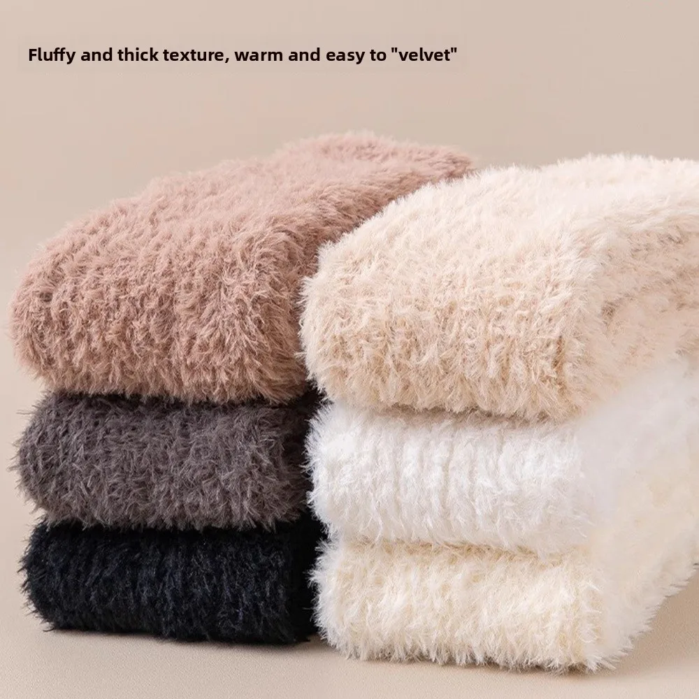 Y2K تقليد الثعلب الفراء المرأة جوارب طويلة حماية الساق الشتاء الدافئ كومة الجوارب النمط الياباني سميكة التمهيد الجوارب