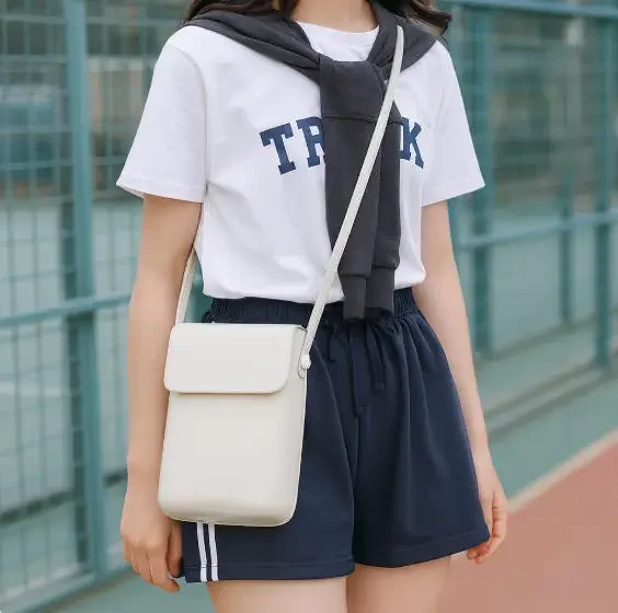 レディース ミニ PU フリップトップ クロスボディ & ソリッドカラー デザイナー トート（携帯電話用）