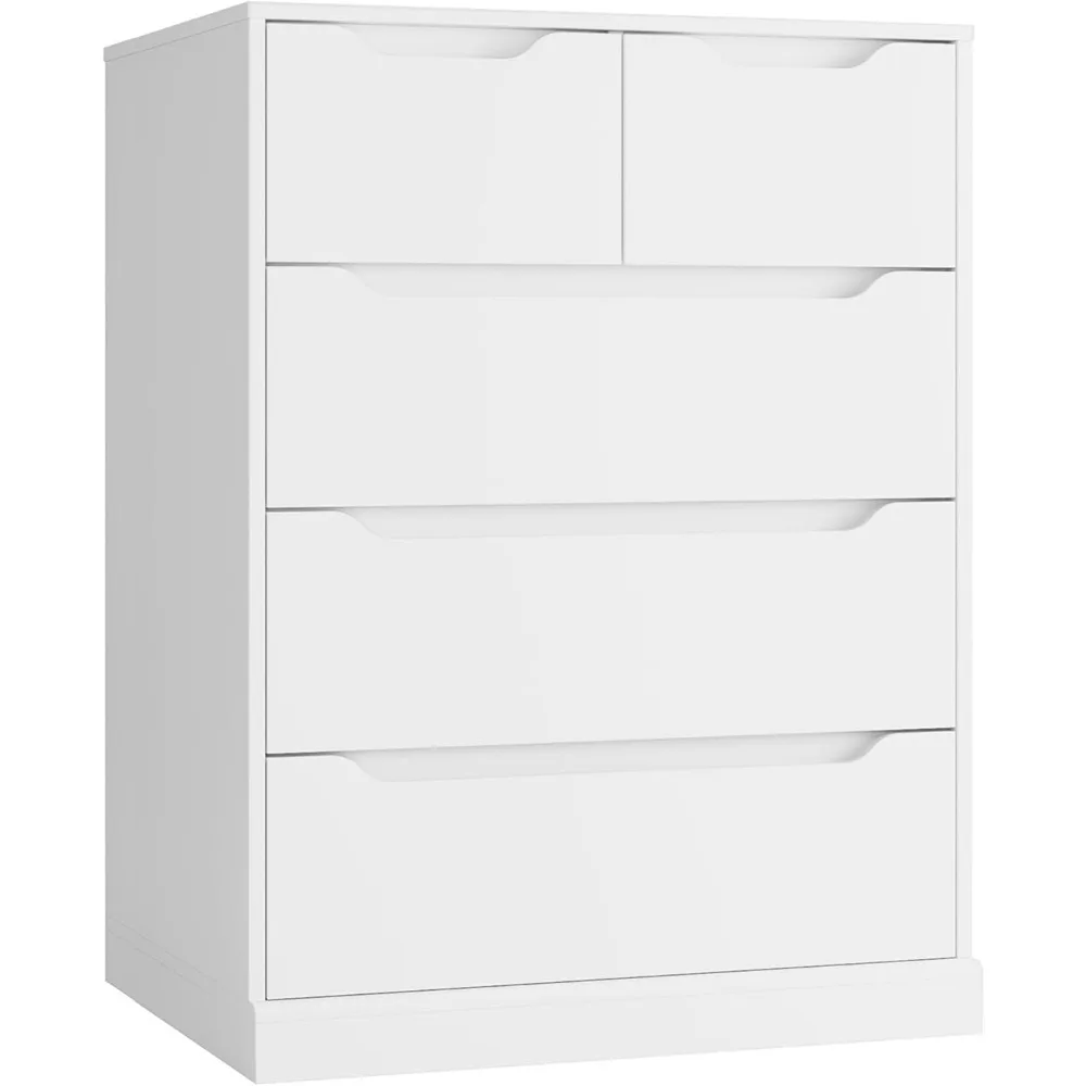 Modern  Dresser for Bedroom, Chest of Drawers with Storage, Wood Storage Chest Organizers with Cut-Out Handles, Storage Cabinet