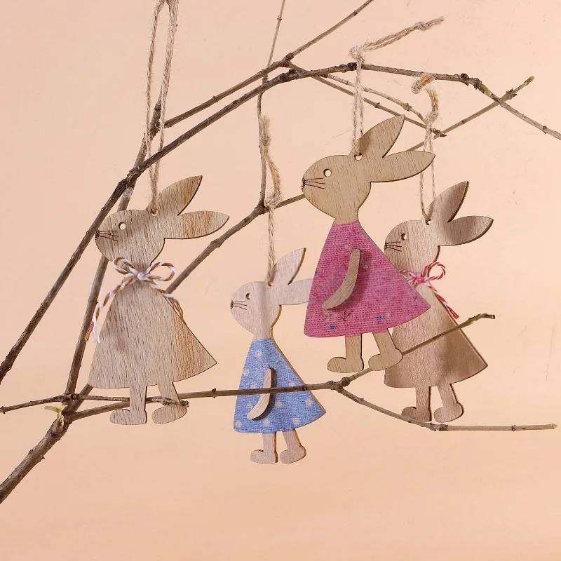 

12pcs Wooden DIY Blank Unfinished Round Wood Discs Ornament Happy Easter Bunny Door Sign Door Hanging Sign Plaque Crafts