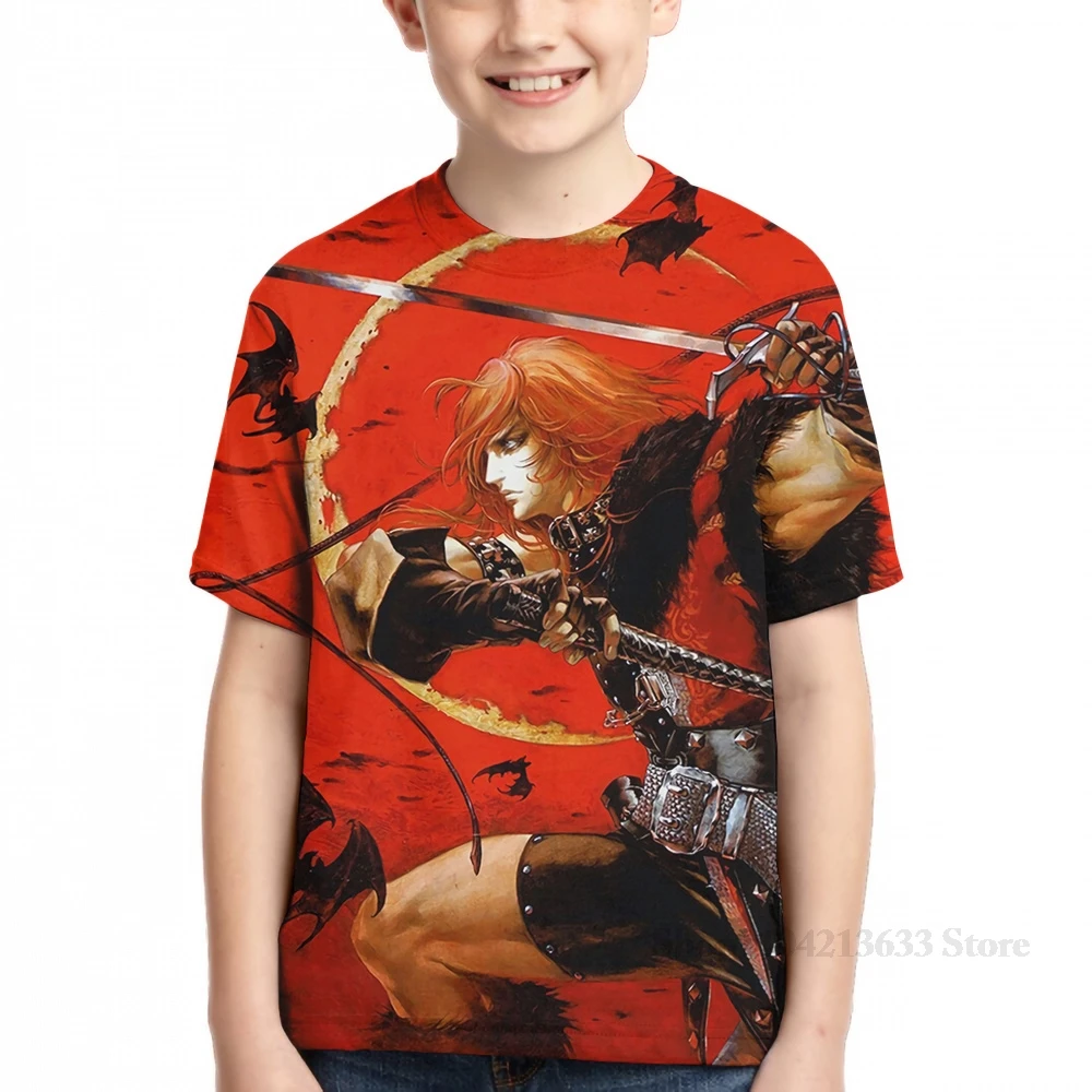 في جميع أنحاء طباعة أيامي كوجيما سيمون بلمونت (كاستليفانيا) الرجال تي شيرت المرأة فتاة الموضة تي شيرت الصبي بلايز تيز