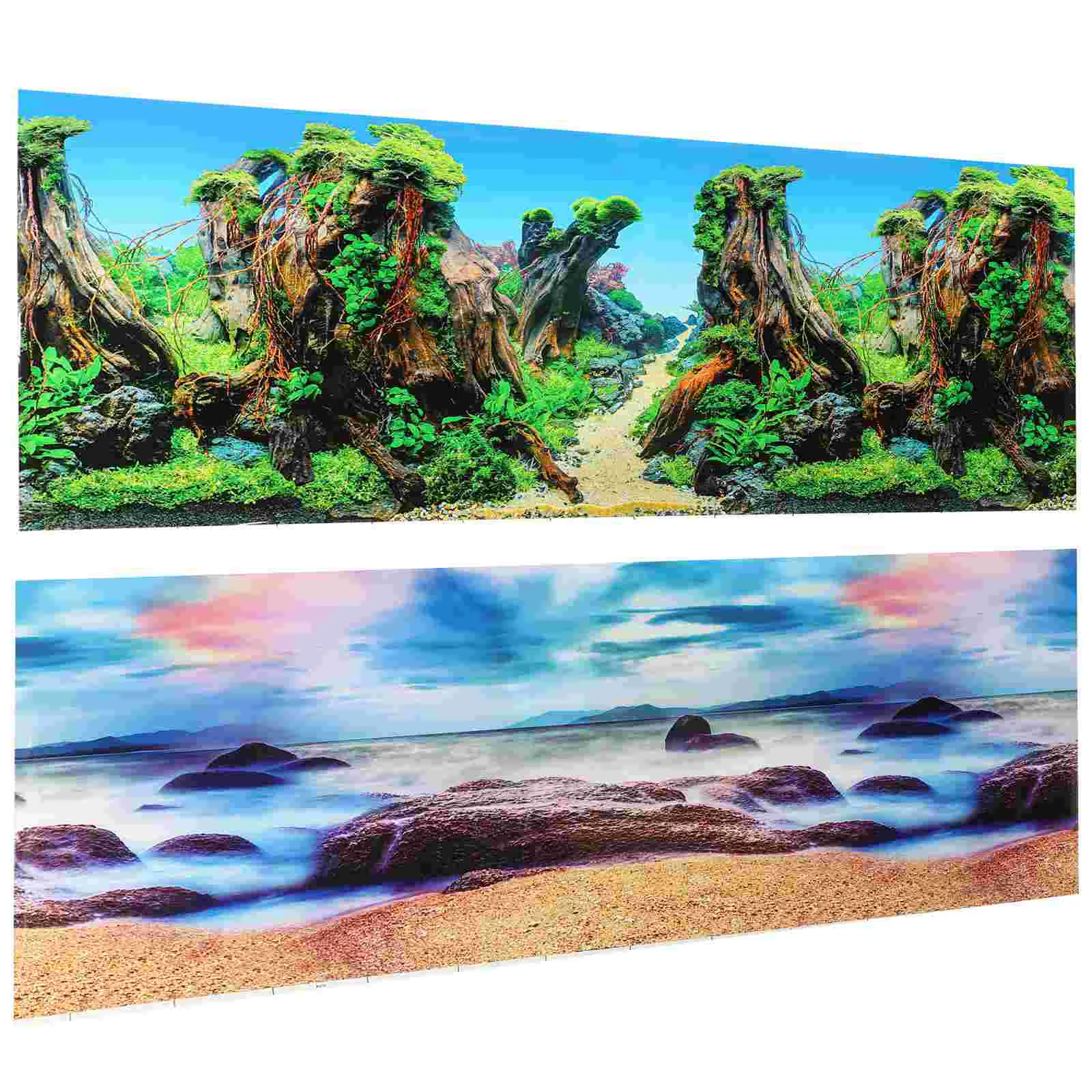 

Fish Tank Background Paper Accessory Replaceable Wallpaper Aquarium Picture Decor Decal