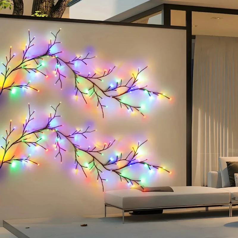 1PC Christmas String Light 96LEDS Bendable Willow Vine Lights 8 Modes Rattan Tree Decor Light for Wall Bedroom Indoor Outdoor image 2