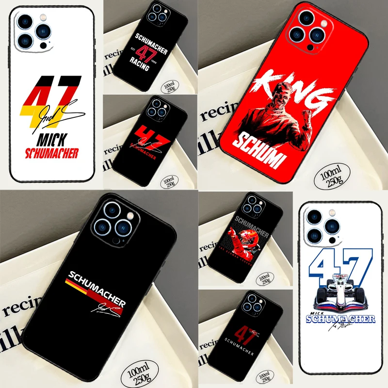 Schumacher Formula 1 F1 Phone Case For iPhone 14 11 12 13 15 16 Pro Max Mini X XR XS MAX Plus Silicone Cover Case