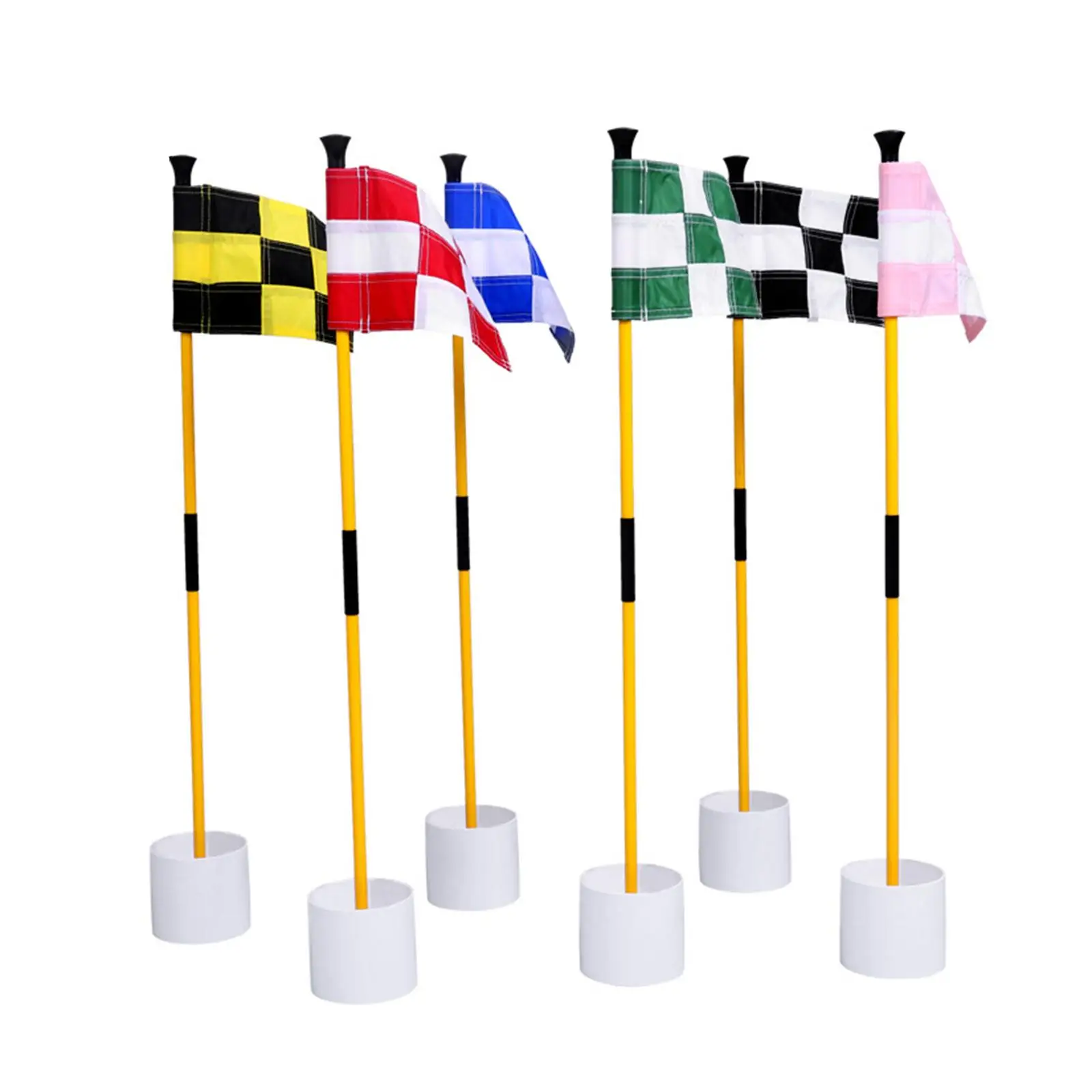 Indoor Outdoor Adjustable Golf Hole Flag and Cup Set Portable Training Accessory for Backyard Lawn
