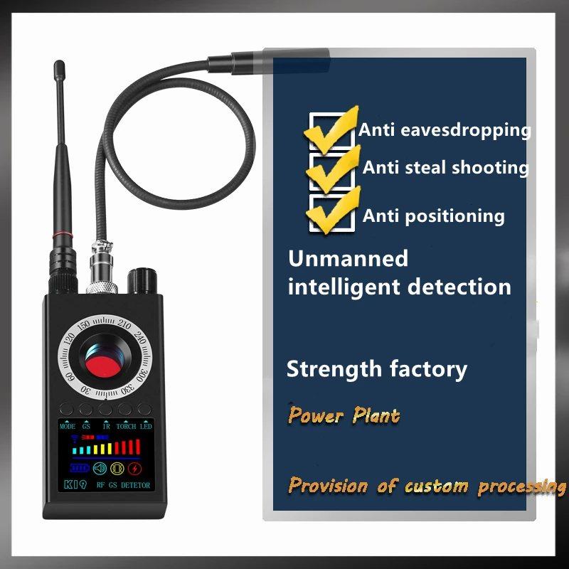 Detector antiespía portátil K19, cámara oculta espía, 1-8000MHz, GPS, buscador de señal inalámbrica para el hogar, Hotel, coche, seguridad