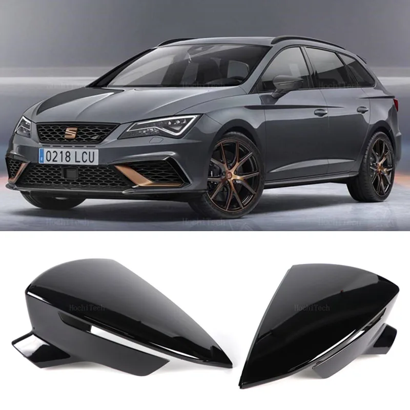 2pcs Car Side Door Rear View Mirror Cover Cap Add on For SEAT Leon MK3 5F ST FR Cupra Ibiza Mk5 Arona KJ7 2017-2020