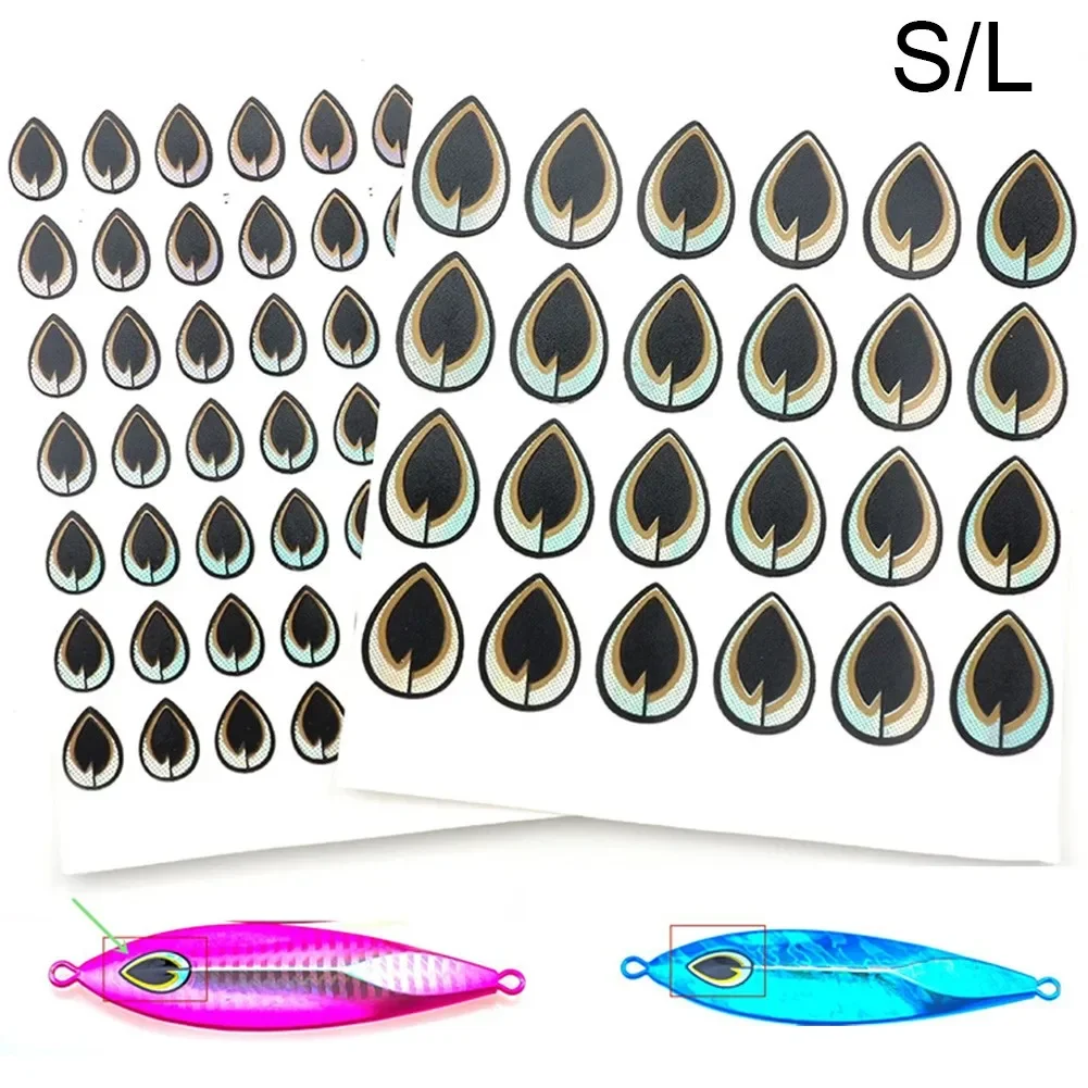 70pcs/72pcs Tape Lure Eyes 2D Holographic Flat Fishing Lure Eyes Tape Flat Fishing Lure Eyes Stickers 10*6.6mm,17*11mm