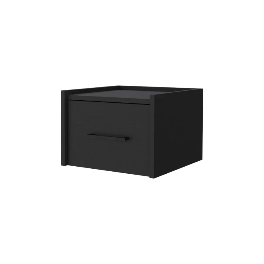 منضدة Elfrida المثبتة على الحائط، تصميم أنيق بدرج واحد مع رف علوي واسع #2