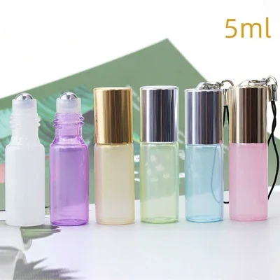 

more colour to choice pearly lustre stainless steel roll on glass bottle with gold/silver caps pendant, perfume mini bottle