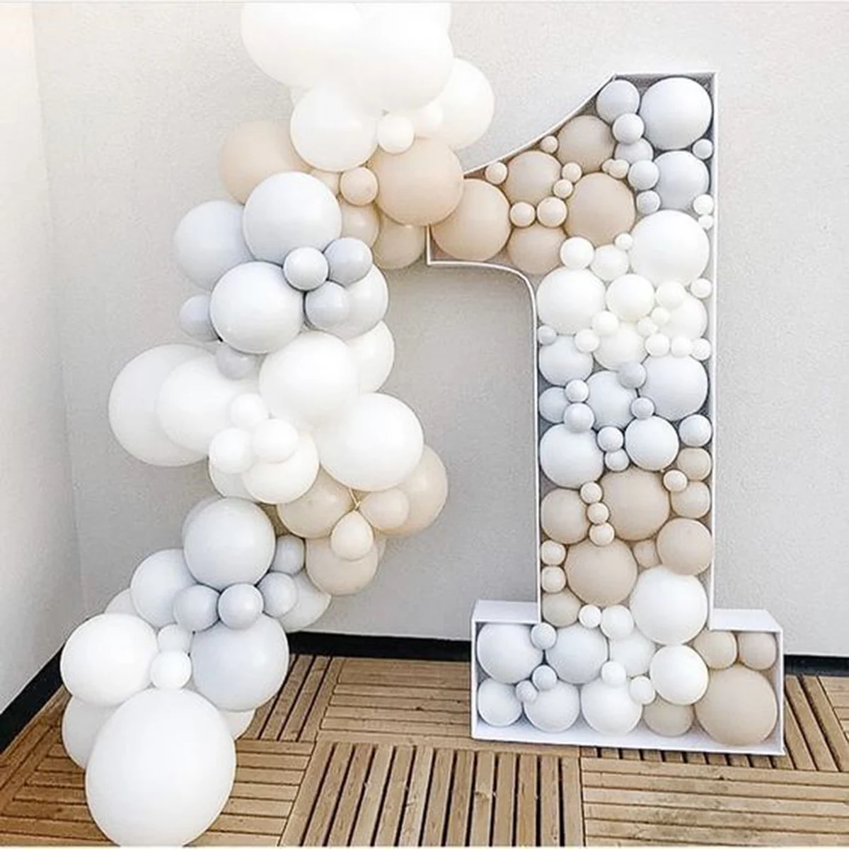 1pc 120 cm Balloon Marquee Frame KT Board 3D Filled Balloon Number 1Mosaic Frame Suitable For Birthday Party Anniversary Decor