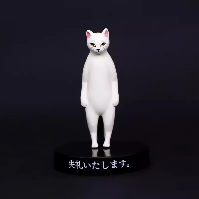 QUALIA Original Gashapon Capsule Toy Cute Kawaii Bowing Cat Kneel Kitty Animal Ornaments Figurine Anime Creative Gift