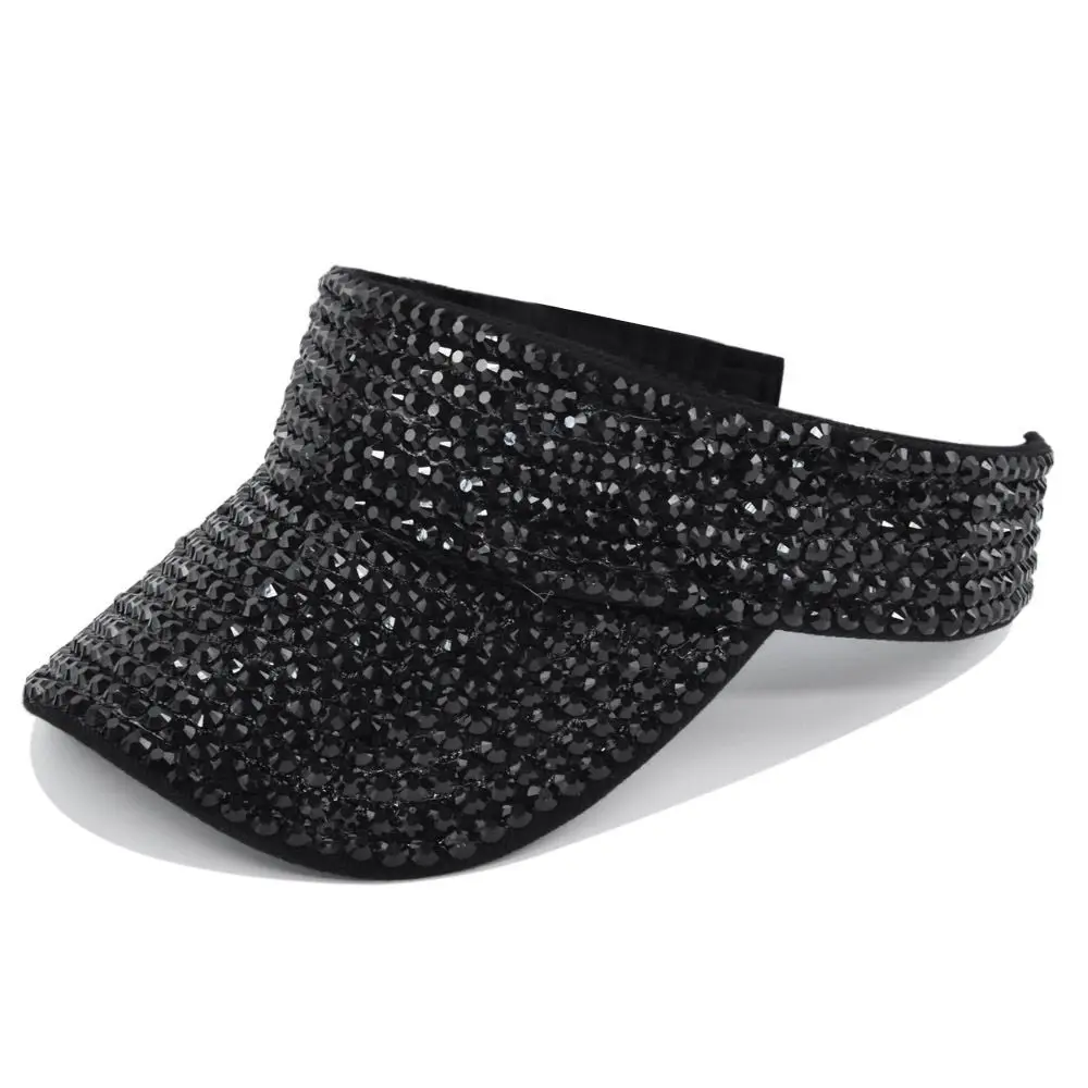 

Men Women Diamond Empty Top Luxury Beach Hats Baseball Caps Rhinestone Hats Women cap Korean Style Hats