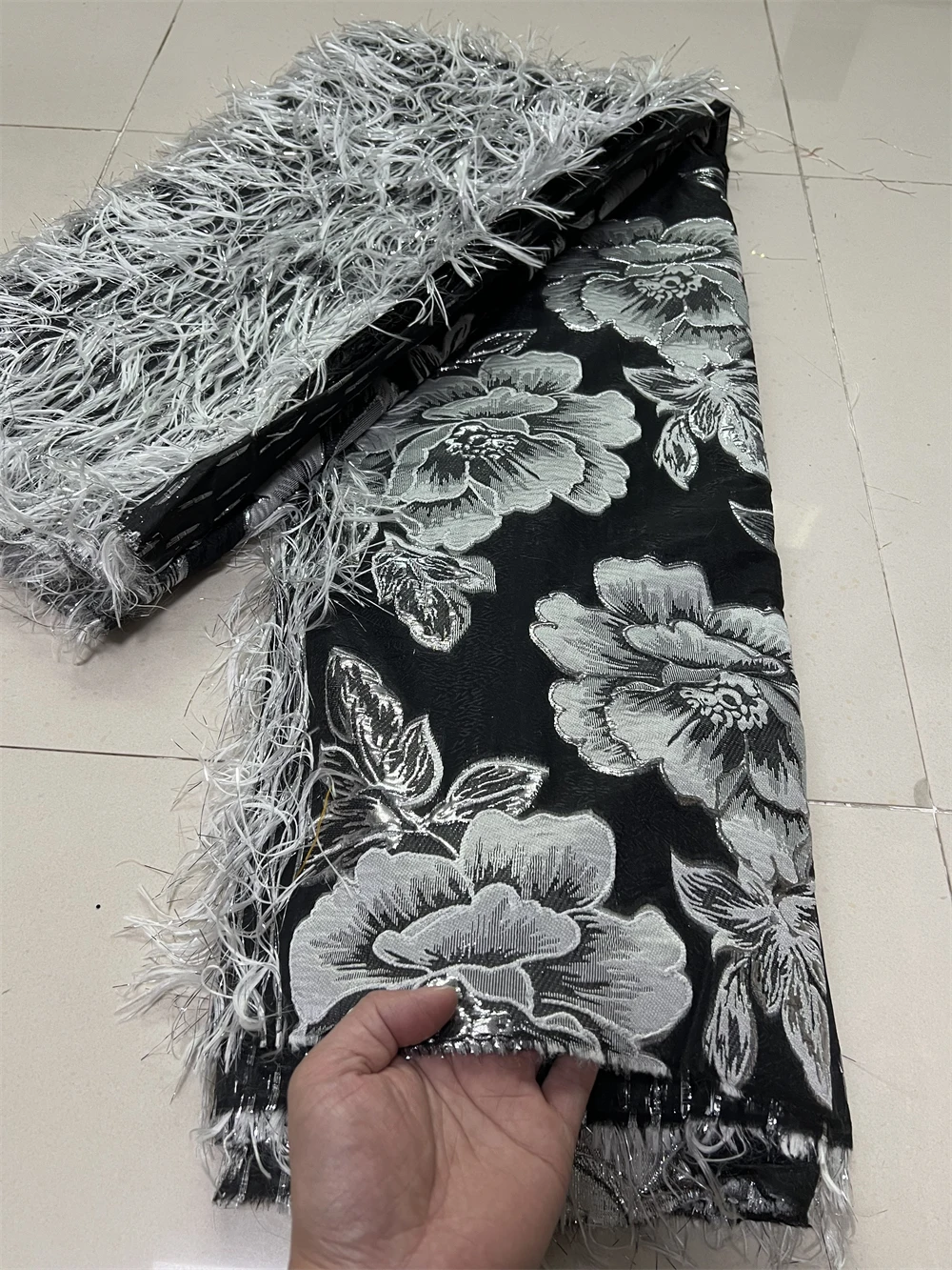 

Nigerian Lace Fabric High Quality Organza Sequin Lace Fabric Embroidered Tulle African Net Lace Fabric For Dress COP-0018
