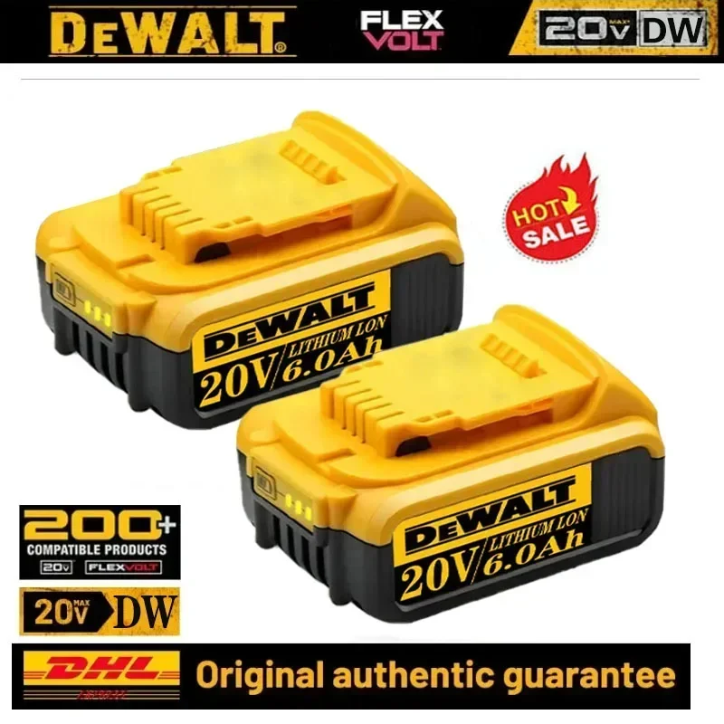 New Original 20V 6Ah MAX Lithium Battery Power Tool Replacement For DeWalt DCB181 DCB182 DCB200 5A 6A 20V Lithium Battery