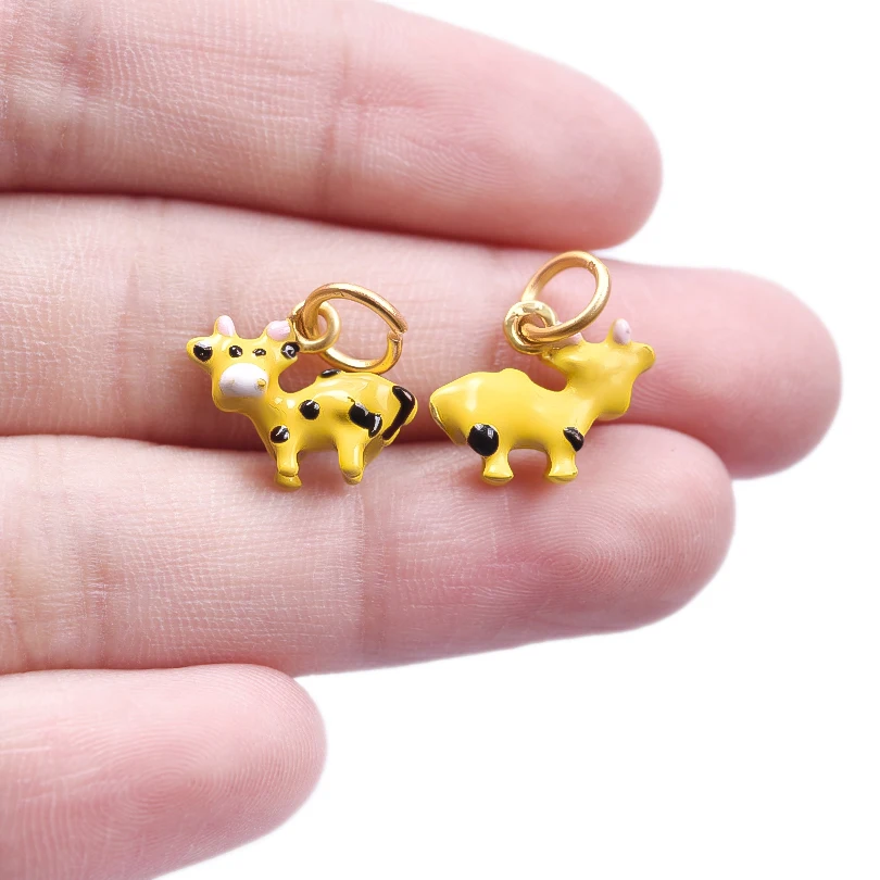 3pcs/6pcs/lot Animals Alloy Pendants Charms Duck Giraffe Rabbit Puppy Elephant Dinosaur Whale Pendant Jewelry Making Findings