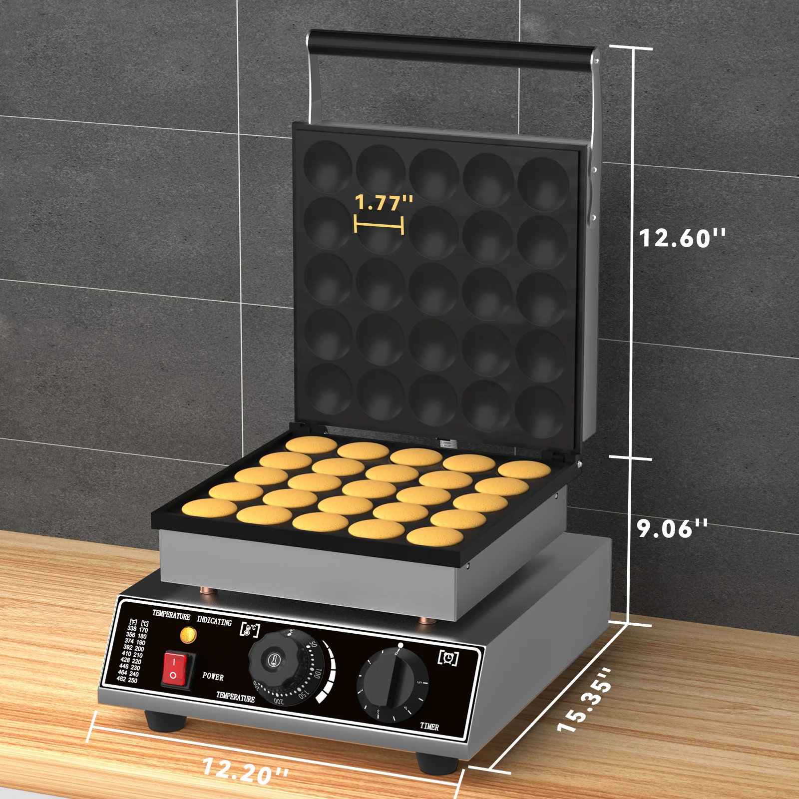 Mini Pancakes Maker Machine,110V Mini Dutch Pancake Maker 1750W Commercial Electric Nonstick Waffle Maker Machine for Home