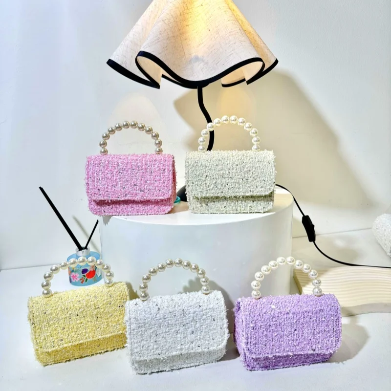 New pearl handbag, fashionable girl's bag fashionable dress bag mini princess bag single shoulder crossbody bag