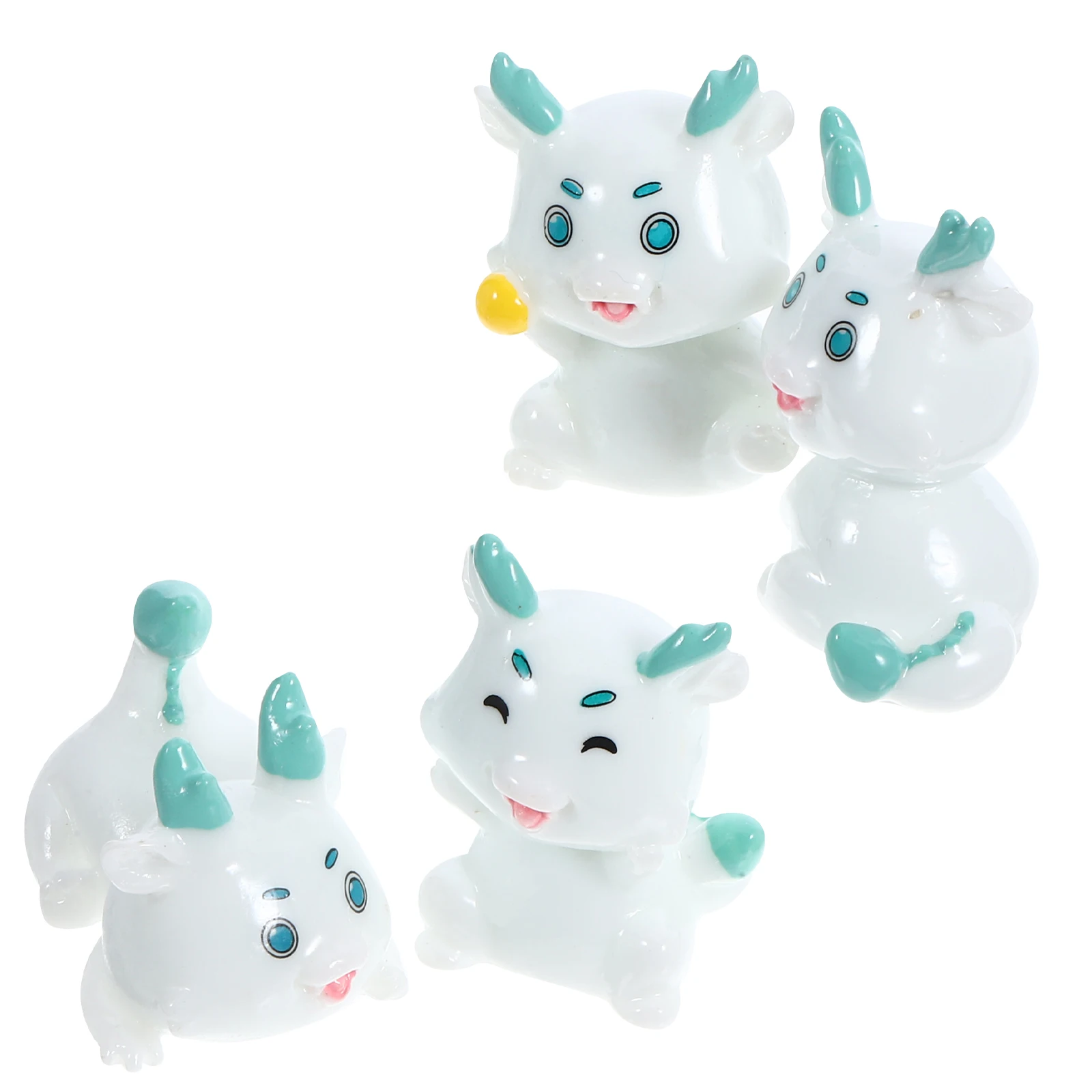 4 pezzi mini decorazioni drago artigianato in resina carino stile cinese piccole statue di drago scrivania casa ufficio ornamenti desktop capodanno