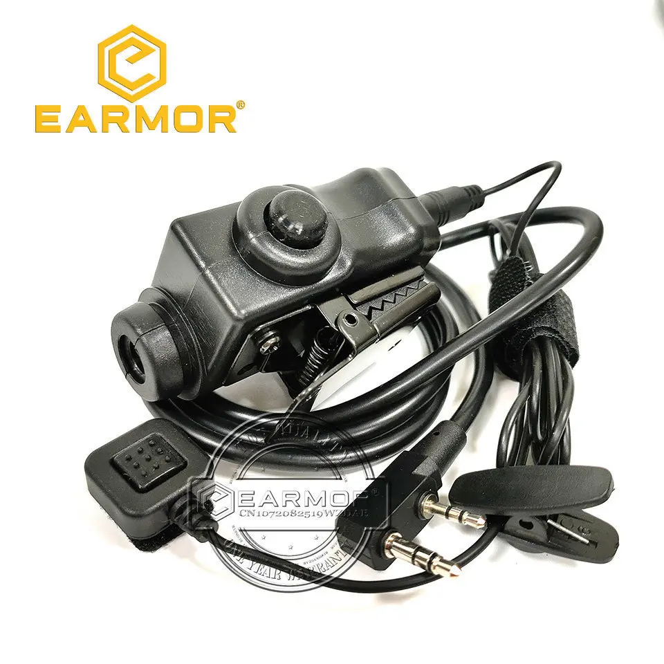 EARMOR M52 PTT Adapter Tactical Headset PTT Kenwood Midland Extend The Finger Line Button Combination