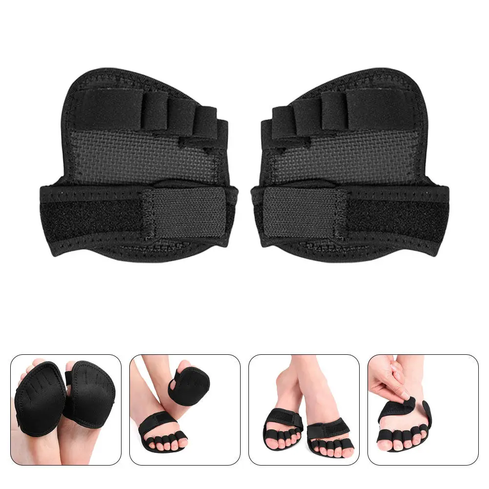 

1 пара эргономичных носков для йоги с мягкими амортизирующими подушечками для передней части стопы, влагопоглощающими вставками и легкими регулируемыми полупальцевыми носками